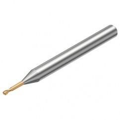 R216.42-0Grade 1030-EC10G 1700 1mm 2 FL Solid Carbide ball nose endmill w/Cylindrical with Neck Shank - Americas Tooling