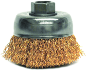 3" Crimped Wire Cup Brush - .020 Bronze; 5/8-11 A.H. - Non-Sparking Wire Wheel - Americas Tooling