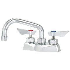 Industrial & Laundry Faucets; Type: Base Mount Faucet; Style: Base Mounted; Design: Base Mounted; Handle Type: Lever; Spout Type: Swing Spout/Nozzle; Mounting Centers: 4; Spout Size: 6; Finish/Coating: Chrome Plated Satin; Type: Base Mount Faucet