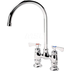 Industrial & Laundry Faucets; Type: Base Mount Faucet; Style: Base Mounted; Design: Base Mounted; Handle Type: Lever; Spout Type: Gooseneck; Mounting Centers: 4; Spout Size: 8; Finish/Coating: Chrome Plated Brass; Type: Base Mount Faucet; Minimum Order Qu