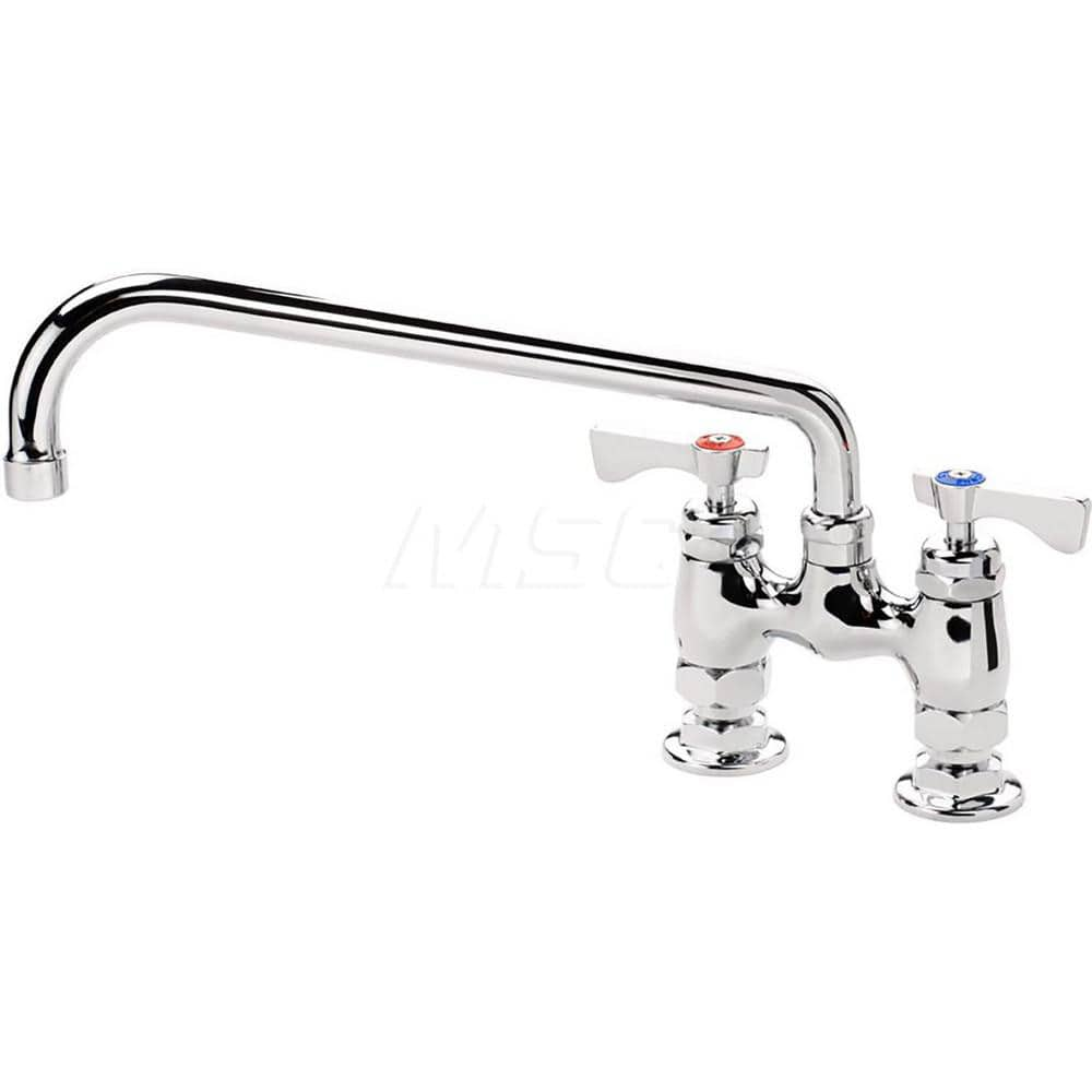 Industrial & Laundry Faucets; Type: Base Mount Faucet; Style: Base Mounted; Design: Base Mounted; Handle Type: Lever; Spout Type: Swing Spout/Nozzle; Mounting Centers: 4; Spout Size: 12; Finish/Coating: Chrome Plated Brass; Type: Base Mount Faucet