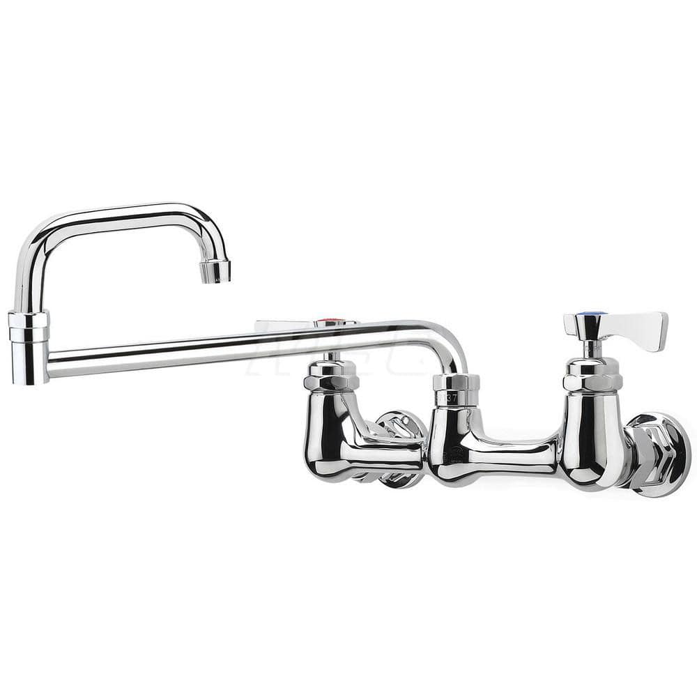 Industrial & Laundry Faucets; Type: Wall Mount Faucet; Style: Wall Mount; Design: Wall Mount; Handle Type: Lever; Spout Type: Swing Spout/Nozzle; Mounting Centers: 8; Spout Size: 18; Finish/Coating: Chrome Plated Brass; Type: Wall Mount Faucet; Minimum Or