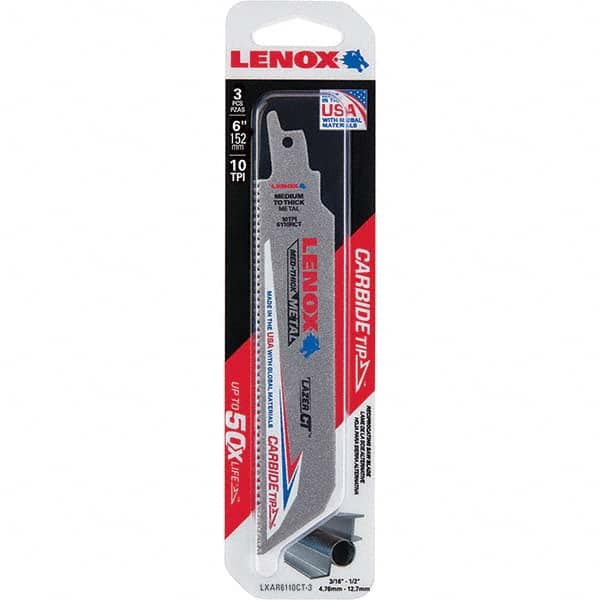 Lenox - Reciprocating Saw Blades Blade Material: Carbide Blade Length (Inch): 6 - Americas Tooling