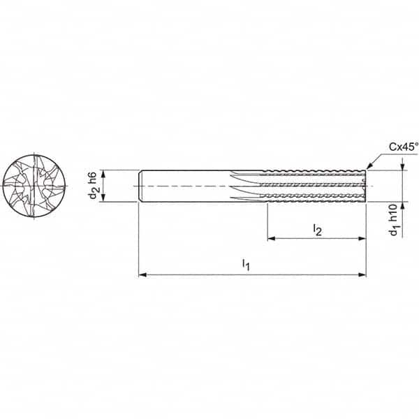 Mapal - Spiral Router Bits Cutting Diameter (mm): 12.00 Number of Flutes: 8 - Americas Tooling