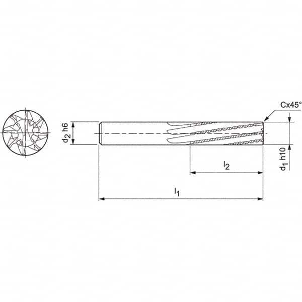 Mapal - Spiral Router Bits Cutting Diameter (mm): 10.00 Number of Flutes: 8 - Americas Tooling