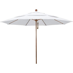 Patio Umbrellas; Diameter (Feet): 11; Height (Feet): 8.917; Fabric Color: White; Base Included: No; Canopy Fabric: Olefin; Fade Resistant: Yes; Additional Information: Pulley Lift; Frame Material: Aluminum