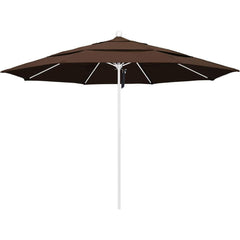 Patio Umbrellas; Diameter (Feet): 11; Height (Feet): 8.917; Fabric Color: Mocha; Base Included: No; Canopy Fabric: Pacifica; Fade Resistant: Yes; Additional Information: Pulley Lift; Frame Material: Aluminum