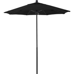 Patio Umbrellas; Diameter (Feet): 7.5; Height (Feet): 7.698; Fabric Color: Black; Base Included: No; Canopy Fabric: Olefin; Fade Resistant: Yes; Additional Information: Push Lift; Frame Material: Fiberglass