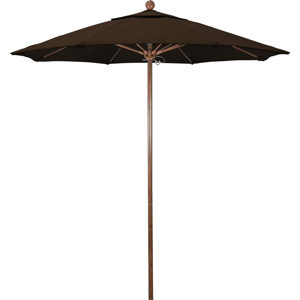 Patio Umbrellas; Diameter (Feet): 7.5; Height (Feet): 8.000; Fabric Color: Mocha; Base Included: No; Canopy Fabric: Pacifica; Fade Resistant: Yes; Additional Information: Push Lift; Frame Material: Aluminum