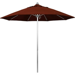 Patio Umbrellas; Diameter (Feet): 9; Height (Feet): 8.583; Fabric Color: Brick; Base Included: No; Canopy Fabric: Pacifica; Fade Resistant: Yes; Additional Information: Push Lift; Frame Material: Aluminum