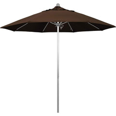 Patio Umbrellas; Diameter (Feet): 9; Height (Feet): 8.583; Fabric Color: Mocha; Base Included: No; Canopy Fabric: Pacifica; Fade Resistant: Yes; Additional Information: Push Lift; Frame Material: Aluminum