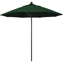 Patio Umbrellas; Diameter (Feet): 9; Height (Feet): 8.583; Fabric Color: Hunter Green; Base Included: No; Canopy Fabric: Pacifica; Fade Resistant: Yes; Additional Information: Push Lift; Frame Material: Aluminum