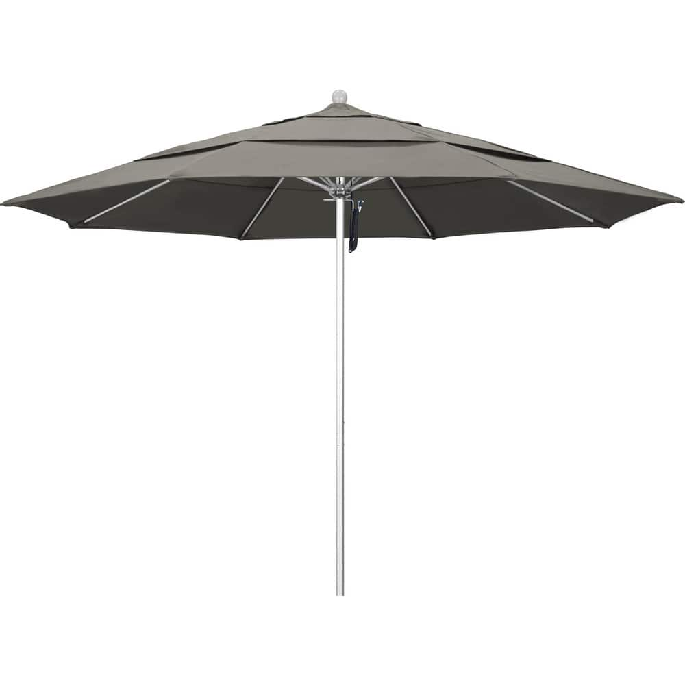 Patio Umbrellas; Diameter (Feet): 11; Height (Feet): 8.917; Fabric Color: Taupe; Base Included: No; Canopy Fabric: Pacifica; Fade Resistant: Yes; Additional Information: Pulley Lift; Frame Material: Aluminum