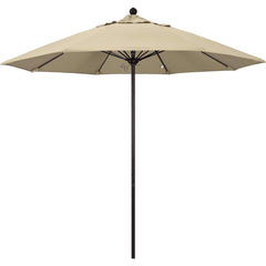 Patio Umbrellas; Diameter (Feet): 9; Height (Feet): 8.583; Fabric Color: Beige; Base Included: No; Canopy Fabric: Pacifica; Fade Resistant: Yes; Additional Information: Push Lift; Frame Material: Aluminum