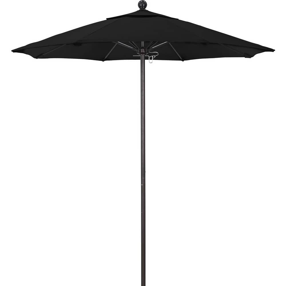 Patio Umbrellas; Diameter (Feet): 7.5; Height (Feet): 8.000; Fabric Color: Black; Base Included: No; Canopy Fabric: Pacifica; Fade Resistant: Yes; Additional Information: Push Lift; Frame Material: Aluminum