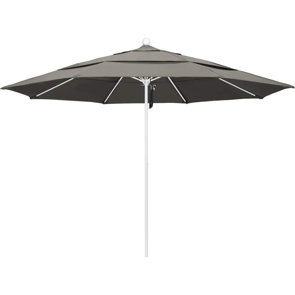 Patio Umbrellas; Diameter (Feet): 11; Height (Feet): 8.917; Fabric Color: Taupe; Base Included: No; Canopy Fabric: Pacifica; Fade Resistant: Yes; Additional Information: Pulley Lift; Frame Material: Aluminum