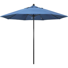 Patio Umbrellas; Diameter (Feet): 9; Height (Feet): 8.750; Fabric Color: Frost Blue; Base Included: No; Canopy Fabric: Olefin; Fade Resistant: Yes; Additional Information: Push Lift; Frame Material: Fiberglass