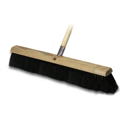 Push Broom: 36″ Wide, Plastic Bristle 3″ Bristle Length, Wood Block, Threaded Handle Connection, Handle Included