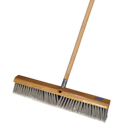 Push Broom: 18″ Wide, Polystyrene Bristle 3″ Bristle Length, Wood Block, Threaded Handle Connection, Handle Included