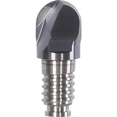 Ball End Mill Heads; Mill Diameter (mm): 12.00; Mill Diameter (Decimal Inch): 0.4724; Number of Flutes: 2; Length of Cut (mm): 9.0000; Length of Cut (Inch): 0.3543; Connection Type: Duo-Lock 12; Overall Length (mm): 15.0000; Overall Length (Inch): 0.5906;