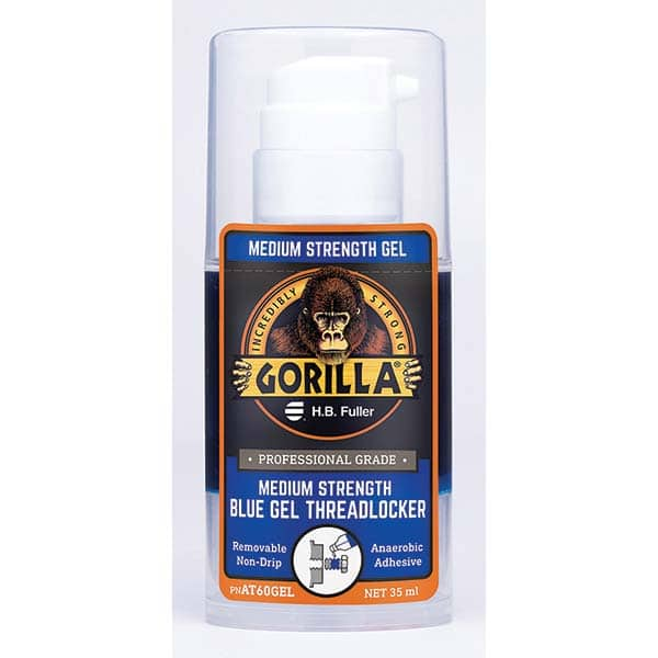 GorillaPro - 35 mL Pump Bottle, Blue Gel, Medium Strength Threadlocker - Americas Tooling