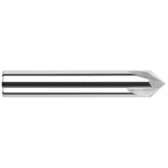 Harvey Tool - 3/8" Diam 150°/30° 2-Flute Single End Solid Carbide Chamfer Mill - Exact Industrial Supply