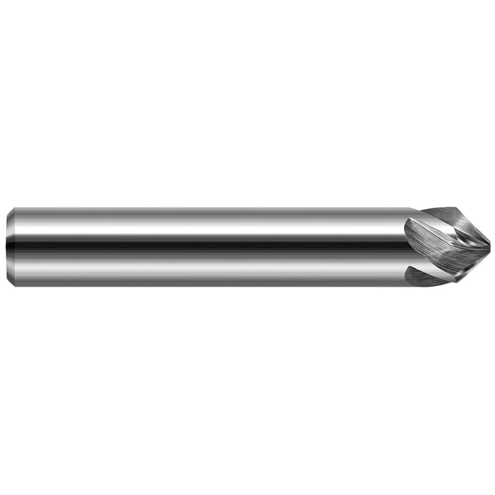 Harvey Tool - 1/4" Diam 120°/60° 3-Flute Single End Solid Carbide Chamfer Mill - Exact Industrial Supply