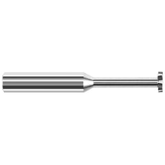 Harvey Tool - 1/4" Cut Diam, 3/64" Cut Width, 1/4" Shank, Staggered-Tooth Woodruff Keyseat Cutter - Exact Industrial Supply