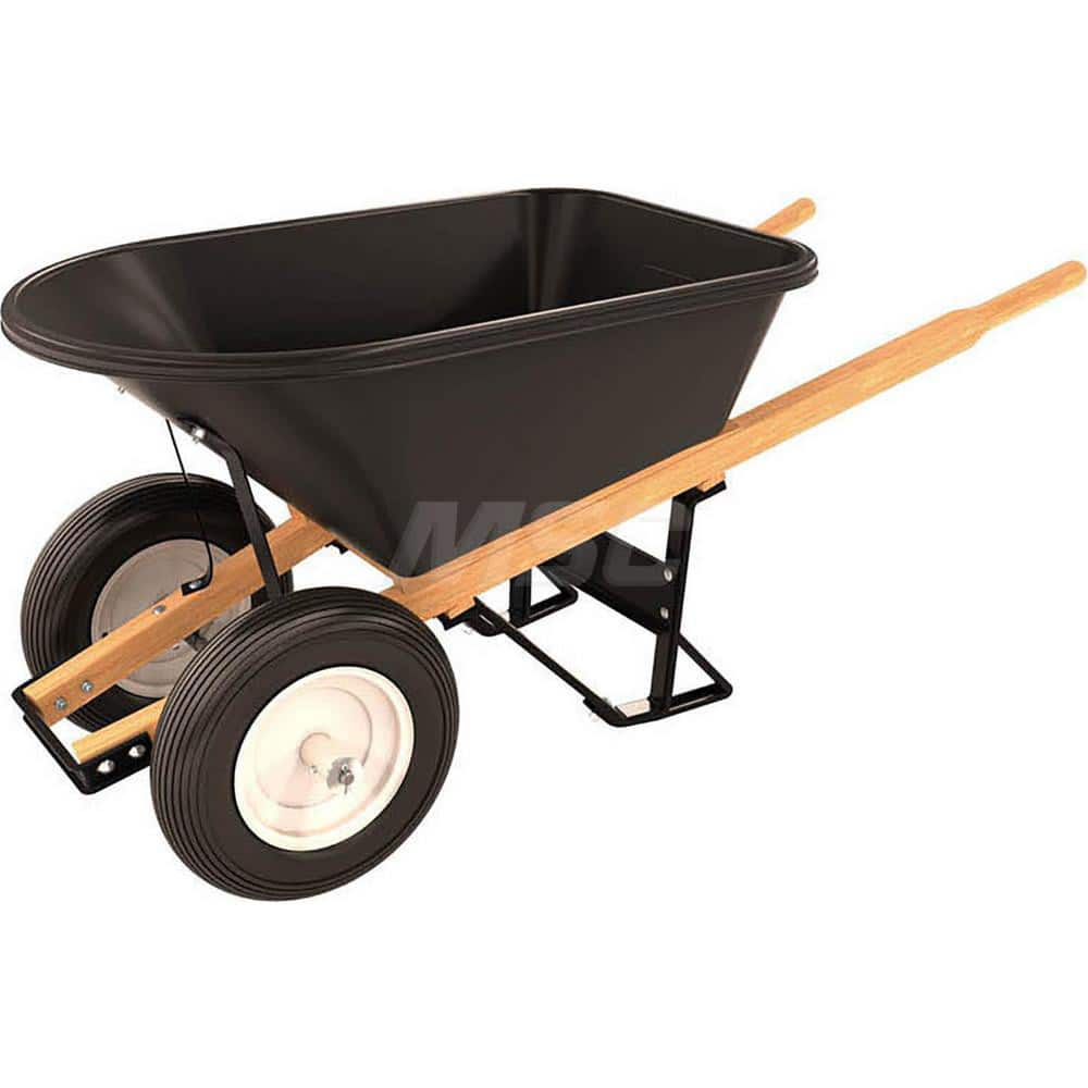 Wheelbarrows; Volume Capacity: 5.8; Load Capacity: 250; Wheel Type: Flat-Free Wheel; Wheel Material: Rubber; Tray Material: Polyethylene; Handle Material: Wood; Capacity (Lb.): 5.8