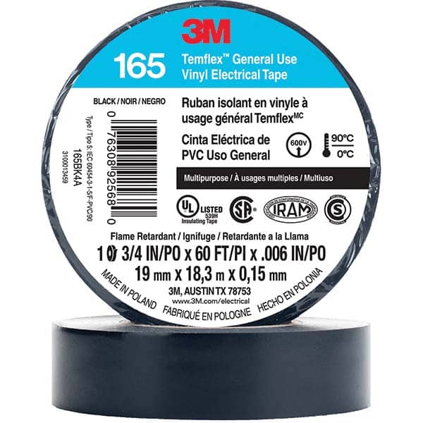 3M - Electrical Tape Width (Inch): 0.75 Length Range: 20" and Larger - Americas Tooling