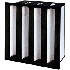 Pleated Air Filter: 20 x 24 x 12″, MERV 11, V-Bank Mini-Pleat Synthetic, Plastic Frame, 2,083 CFM