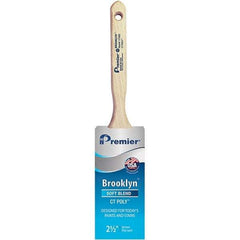 Premier Paint Roller - 2-1/2" Tapered Polyester Sash Brush - 2-15/16" Bristle Length, 7-1/2" Wood Sash Handle - Americas Tooling