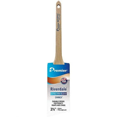 Premier Paint Roller - 2-1/2" Tapered Nylon Trim Brush - 2-11/16" Bristle Length, 8" Wood Sash Handle - Americas Tooling