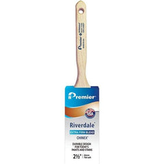 Premier Paint Roller - 2-1/2" Tapered Nylon Sash Brush - 2-15/16" Bristle Length, 7-1/2" Wood Sash Handle - Americas Tooling