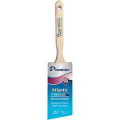 Premier Paint Roller - 2-1/2" Tapered Nylon/Polyester Angular Brush - 2-15/16" Bristle Length, 7-1/2" Wood Sash Handle - Americas Tooling