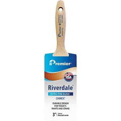 Premier Paint Roller - 3" Tapered Nylon Varnish Brush - 3-3/16" Bristle Length, 6" Wood Beavertail Handle - Americas Tooling