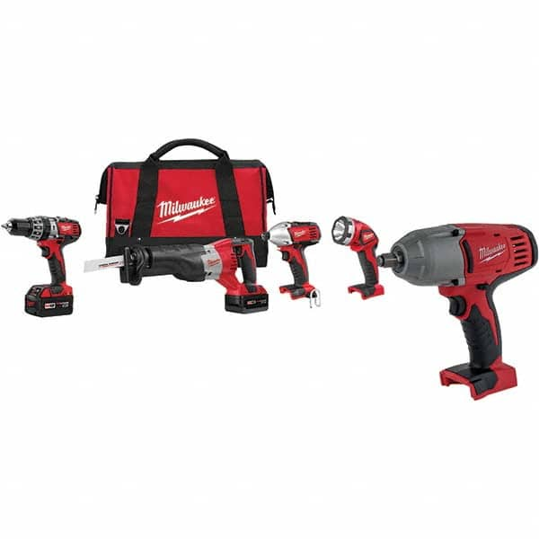 Milwaukee Tool - Cordless Tool Combination Kits Voltage: 18 Tools: 1/2" Hammer Drill; 1/4" Hex Impact Driver; Sawzall Reciprocating Saw - Americas Tooling