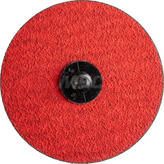 Quick-Change Disc: CDR, 3″ Disc Dia, 120 Grit, Ceramic, Coated Red, Polyester Backed, 2,500 RPM