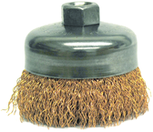 4" Crimped Wire Cup Brush - .020 Bronze; 5/8-11 A.H. - Non-Sparking Wire Wheel - Americas Tooling