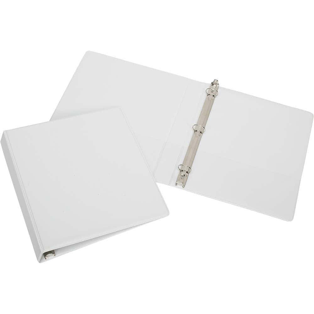 Ability One - Ring Binders; Binder Type: 3 Hole Binder ; Capacity: 1" ; Color: White ; Material: Vinyl ; Size: 8 1/2 x 11 - Exact Industrial Supply