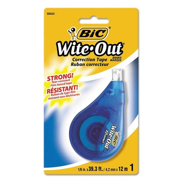 Bic - Correction Fluid & Tape Type: Correction Tape Non-Refillable Tape Size: 1/6 x 472" - Americas Tooling