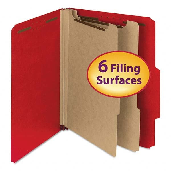 SMEAD - File Folders, Expansion Folders & Hanging Files Folder/File Type: Classification Folders with Tob Tab Fastener Color: Red - Americas Tooling