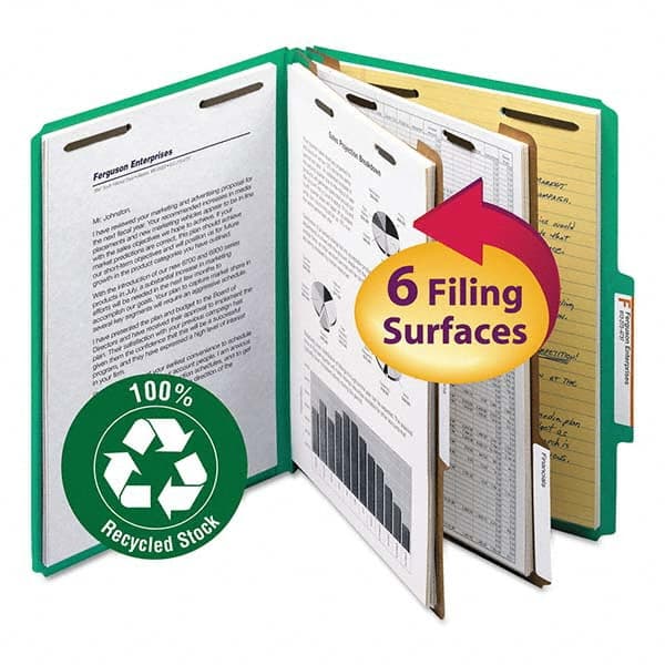 SMEAD - File Folders, Expansion Folders & Hanging Files Folder/File Type: Classification Folders with Tob Tab Fastener Color: Green - Americas Tooling