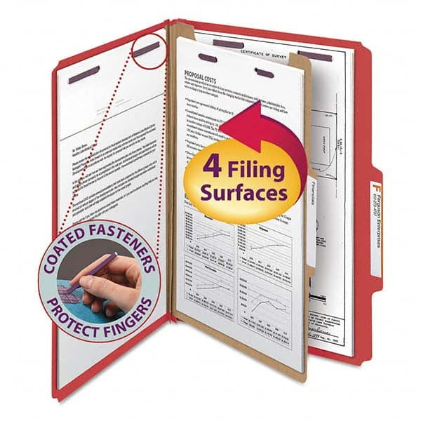 SMEAD - File Folders, Expansion Folders & Hanging Files Folder/File Type: Classification Folders with Tob Tab Fastener Color: Red - Americas Tooling