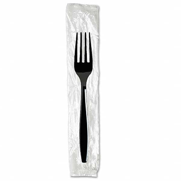 Dixie - Individually Wrapped Forks, Plastic, Black, 1000/Carton - Americas Tooling