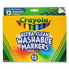 Crayola - Markers & Paintsticks Type: Washable Marker Color: Black; Blue; Blue Lagoon; Brown; Gray; Pink; Green; Orange; Red; Sandy Tan; Violet; Yellow - Americas Tooling