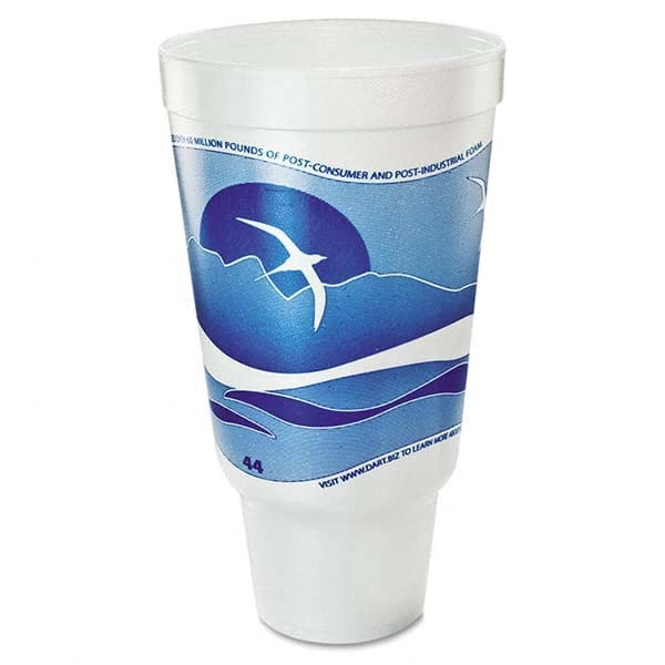 DART - Horizon Flush Fill Foam Cup, Hot/Cold, 44 oz, Ocean Blue/White, 15/Bag - Americas Tooling