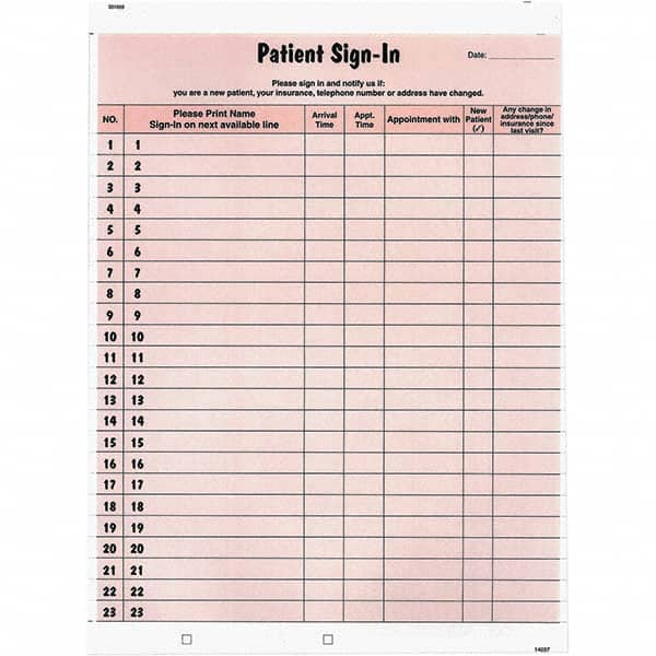 Tabbies - Note Pads, Writing Pads & Notebooks Writing Pads & Notebook Type: Sign-In Label Form Size: 8-1/2 x 11-5/8 - Americas Tooling