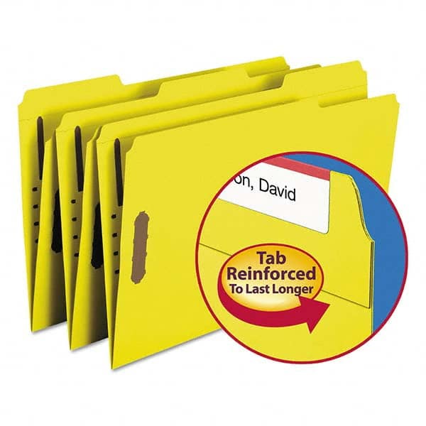 SMEAD - File Folders, Expansion Folders & Hanging Files Folder/File Type: File Folders with Top Tab Fastener Color: Yellow - Americas Tooling