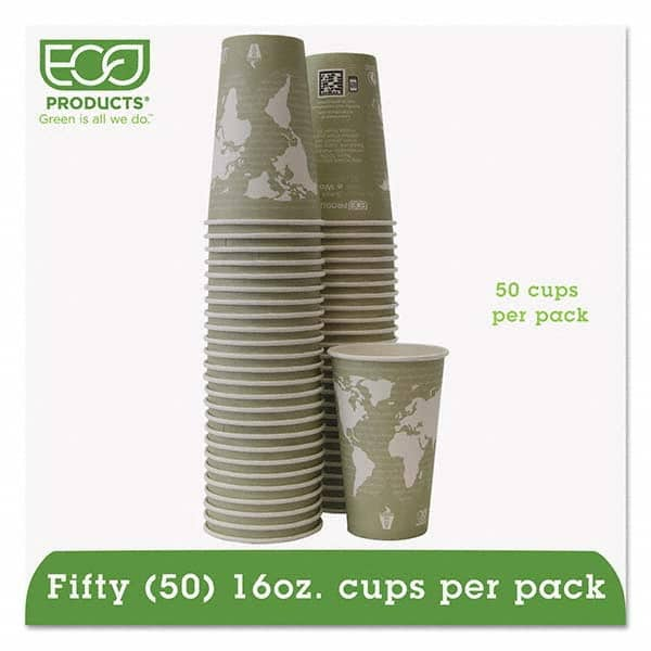 ECO PRODUCTS - World Art Renewable/Compostable Hot Cups, 16 oz, Moss, 50/Pack - Americas Tooling